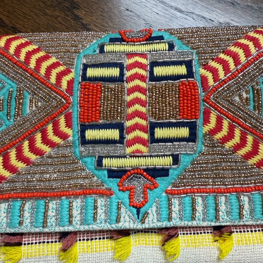 Colorful Geometric Clutch with Chain - Picture 2 of 7